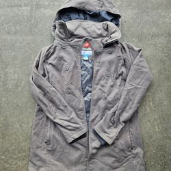 Columbia Omni-Heat Hooded Jacket Gray 1X Womens Thermal Lined Coat