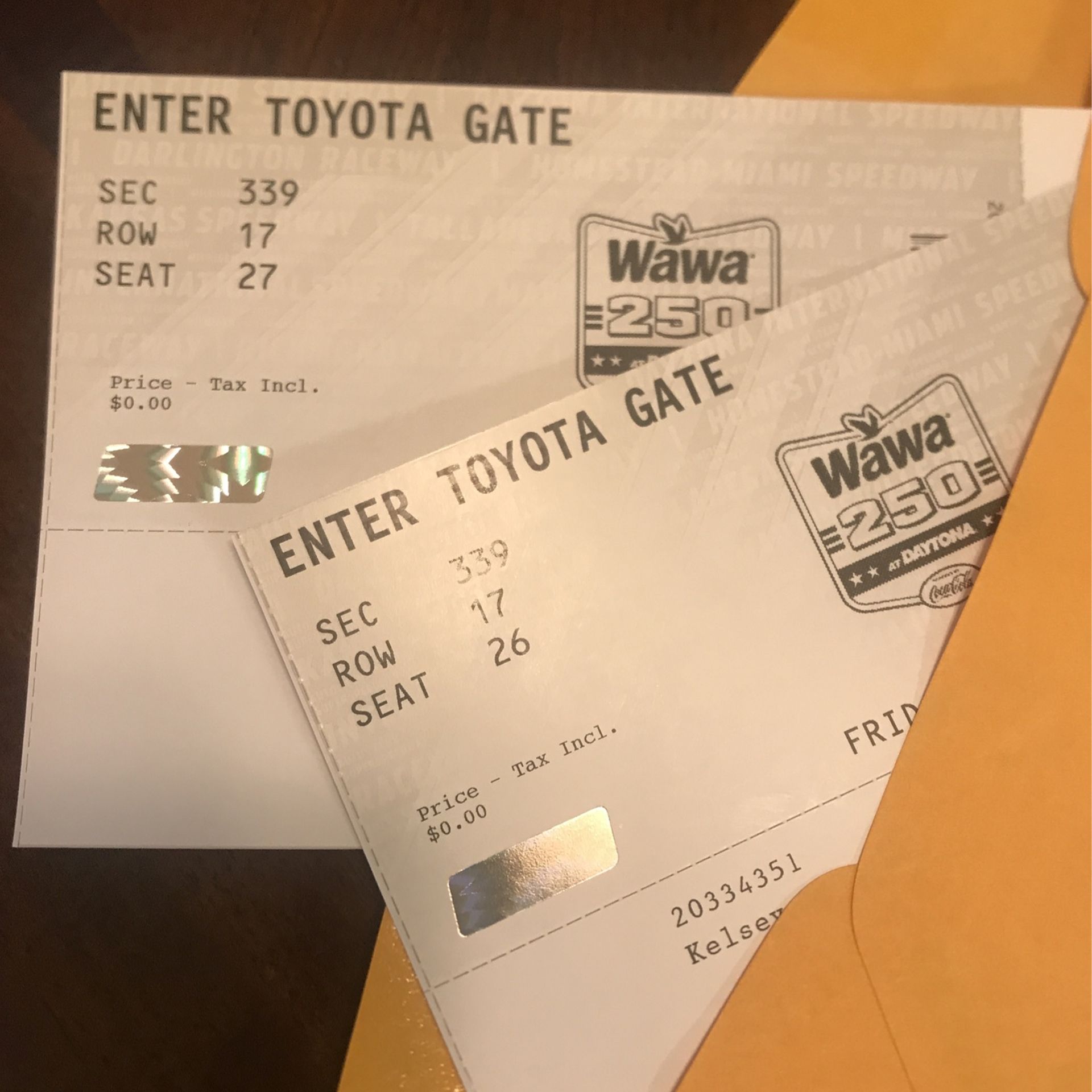 2 Tickets For Wawa 250 Xfinity Race At Daytona Speedway 