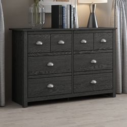 8 Drawer Dresser Dark Gray Wood