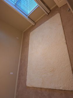 6ft x 9ft White Fluffy Shag Area Rug