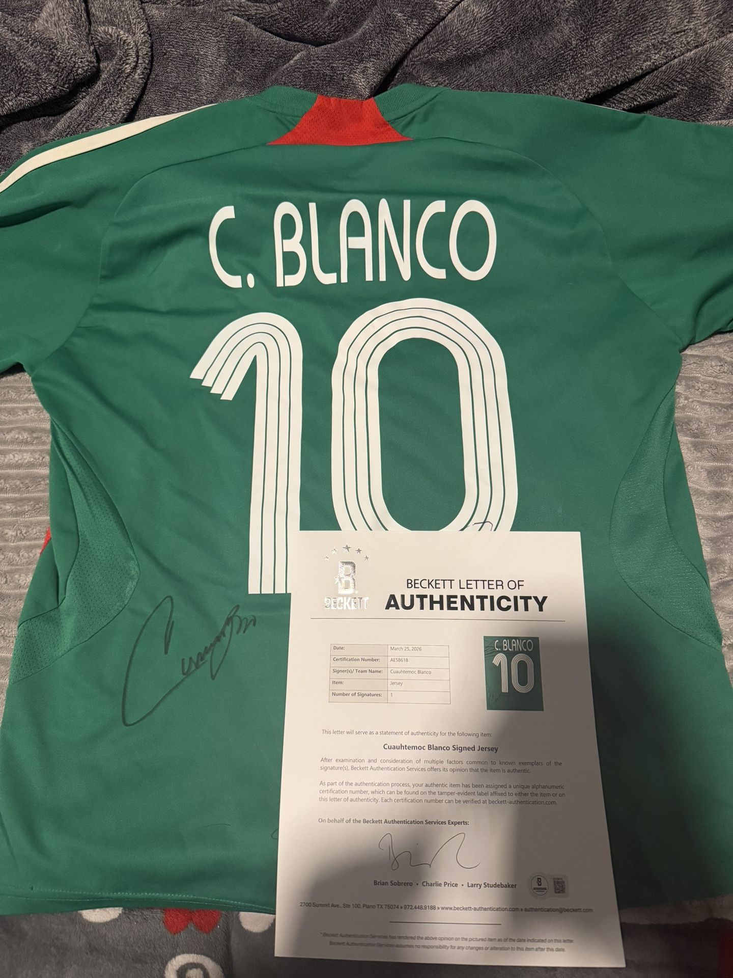 Cuauhtemoc Blanco Autographed Jersey