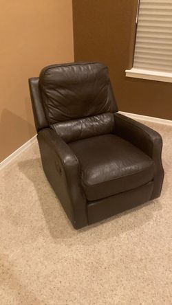 Dark Brown Leather Recliner Chair