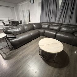 Leather Reclining Sectional 