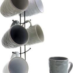 6 Piece 12 oz Mug Set with Stand