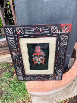 African traditional tribal masks, framed, collectible