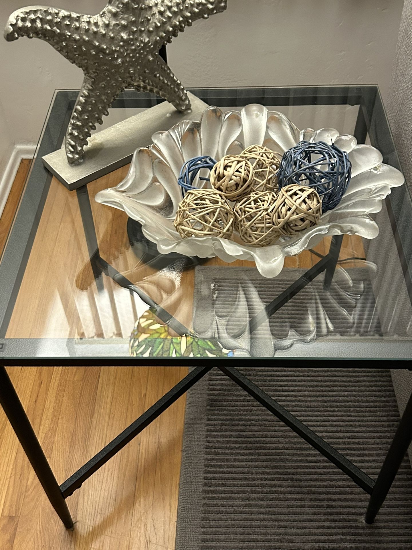 Ashley Furniture Glass And Metal End Tables 