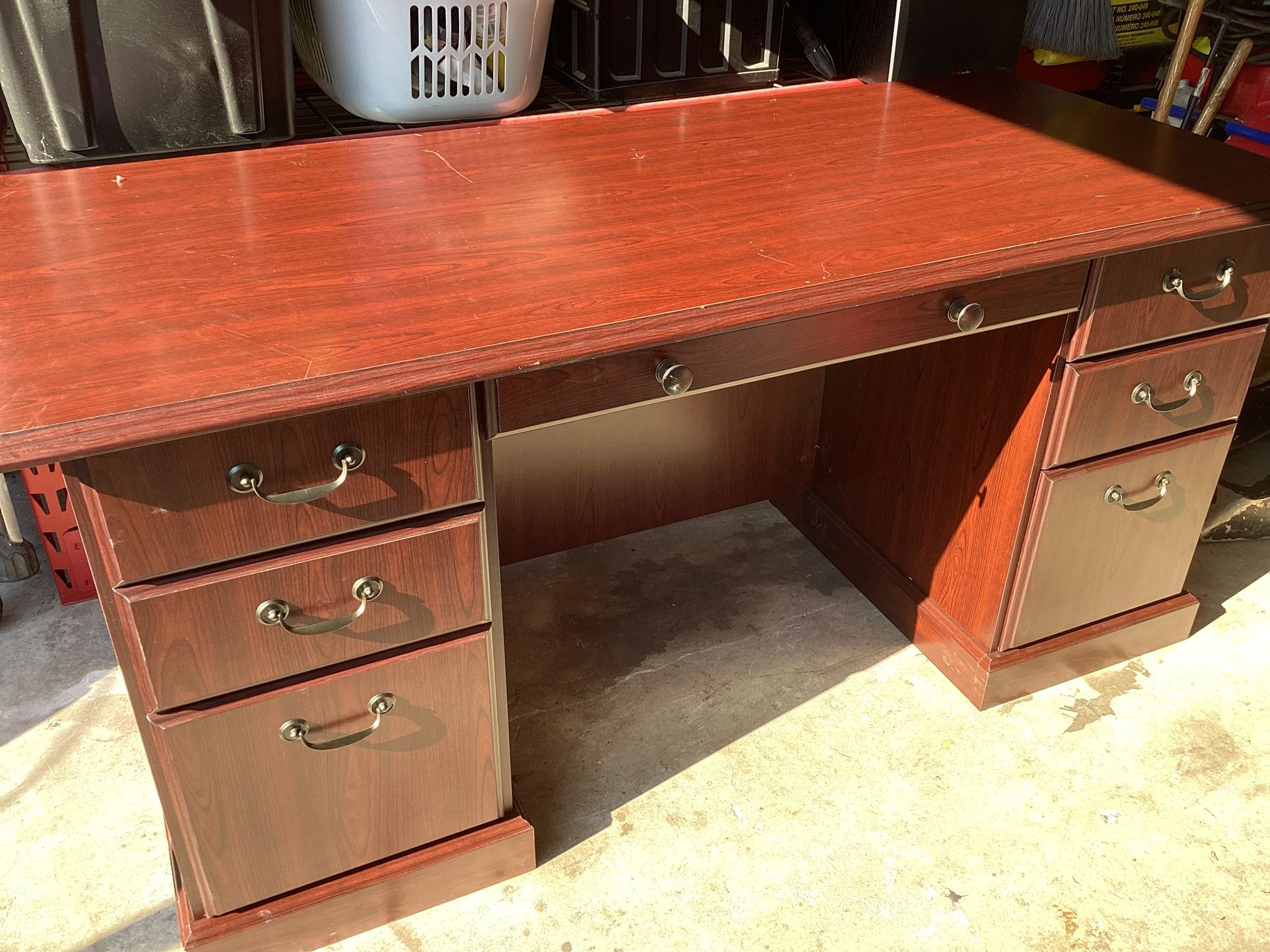 Burgundy Desk Used 65”x29”