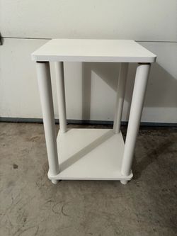 White 2-Tier Side Table
