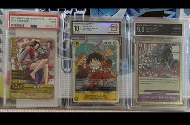 One Piece Graded Cards - Luffy, Boa Hancock, Gum-Gum Jet Gatling (3 x card)