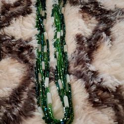 White And Green Waist Beads 