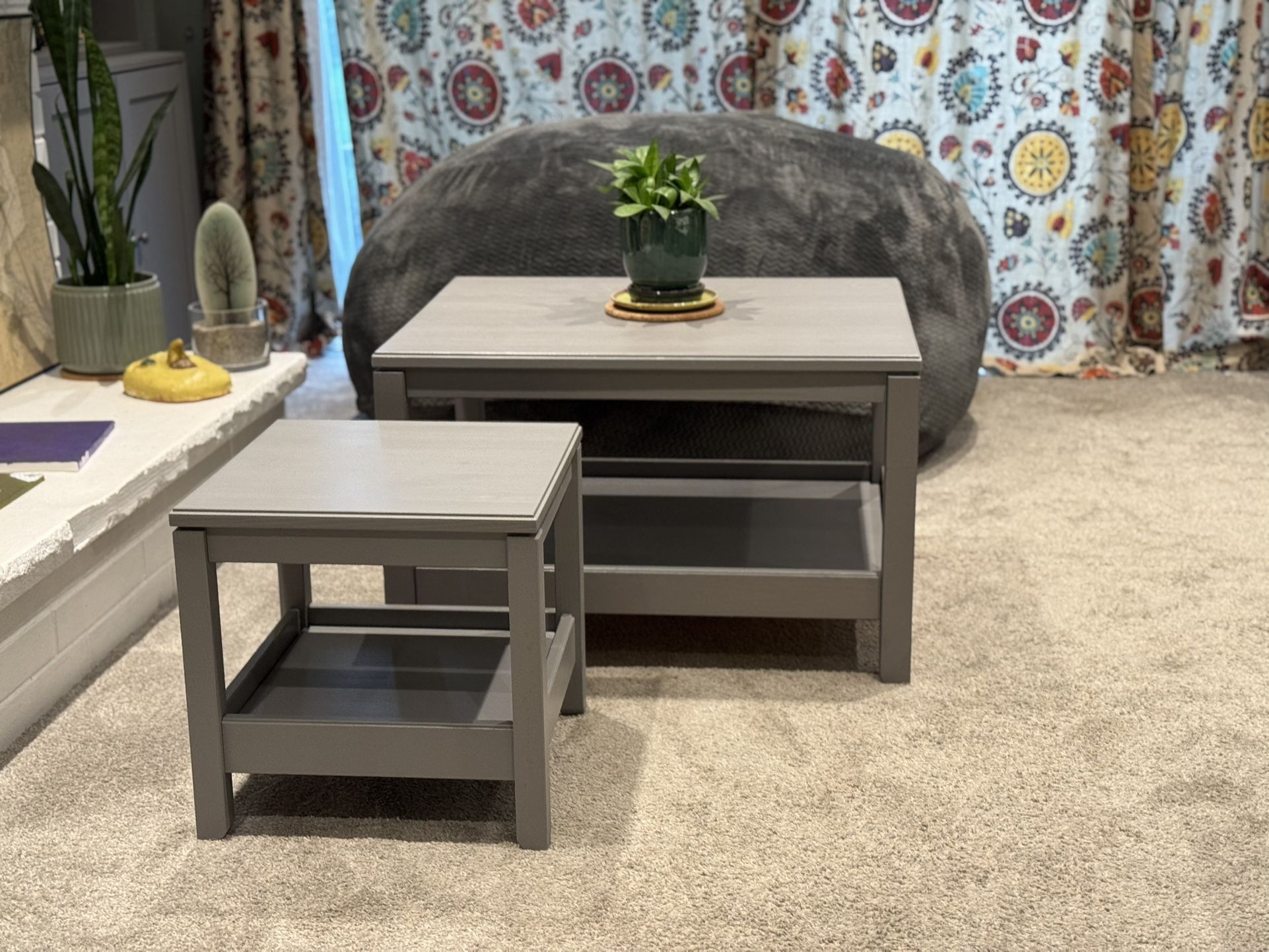 IKEA Havsta Gray Coffee and Side Table