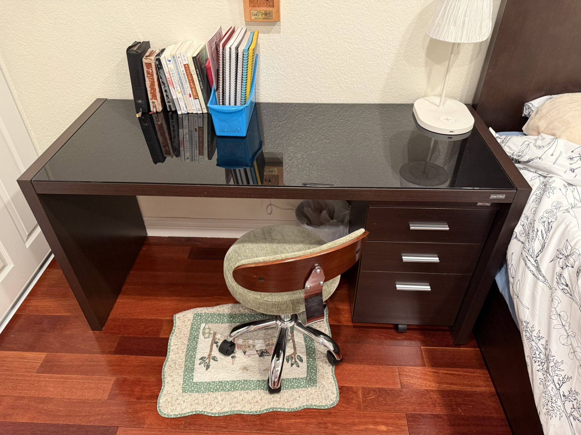 BED, MATTRESS, DESK