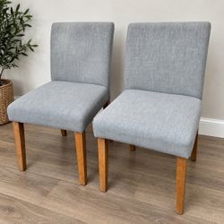 Pair of Grey Upholstered Dining Chairs