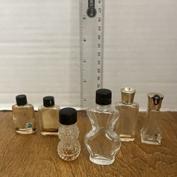 Group of 6 EMPTY Mini Splash Fragrance Bottles- Charles V NY, Hobnail