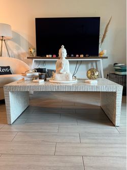 Mosaic Rectangle Coffee Table - Pearl Whites
