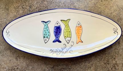Hand-Painted “Petite Sardines” Serving Platter