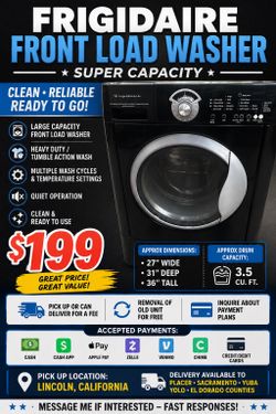Black Frigidaire front load washer