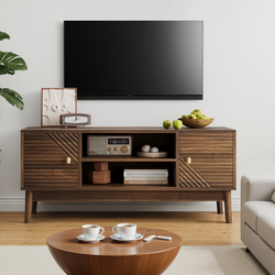 Brno Mid-Century Modern TV Stand with Storage Cabinets
