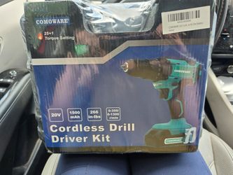 COMOWARE 20V Cordless Drill Electric Power Drill Set with 1 Battery & Charger