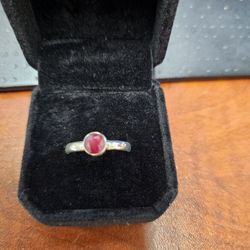Ruby Ring In Sterling Silver