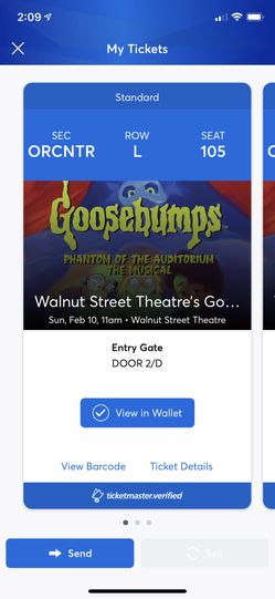 Goosebumps walnut Street Theatre tickets