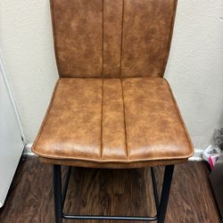 Brown leather Barstools
