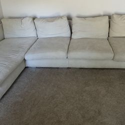 Modern Cream Sectional Sofa with Chaise – Good Condition
