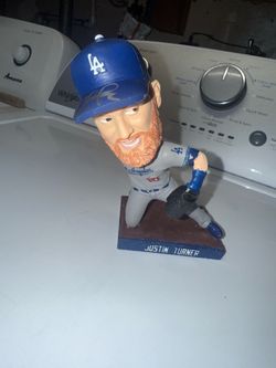 Dodgers Justin Turner signed bobblehead Signed in Silver