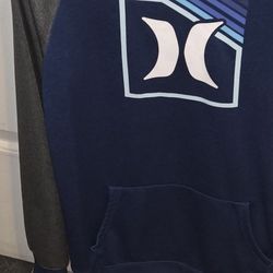 Hurley Boys' H2O-Dri French Terry Solar Xl 18-20 Pullover Hoodie in blue and gray. 