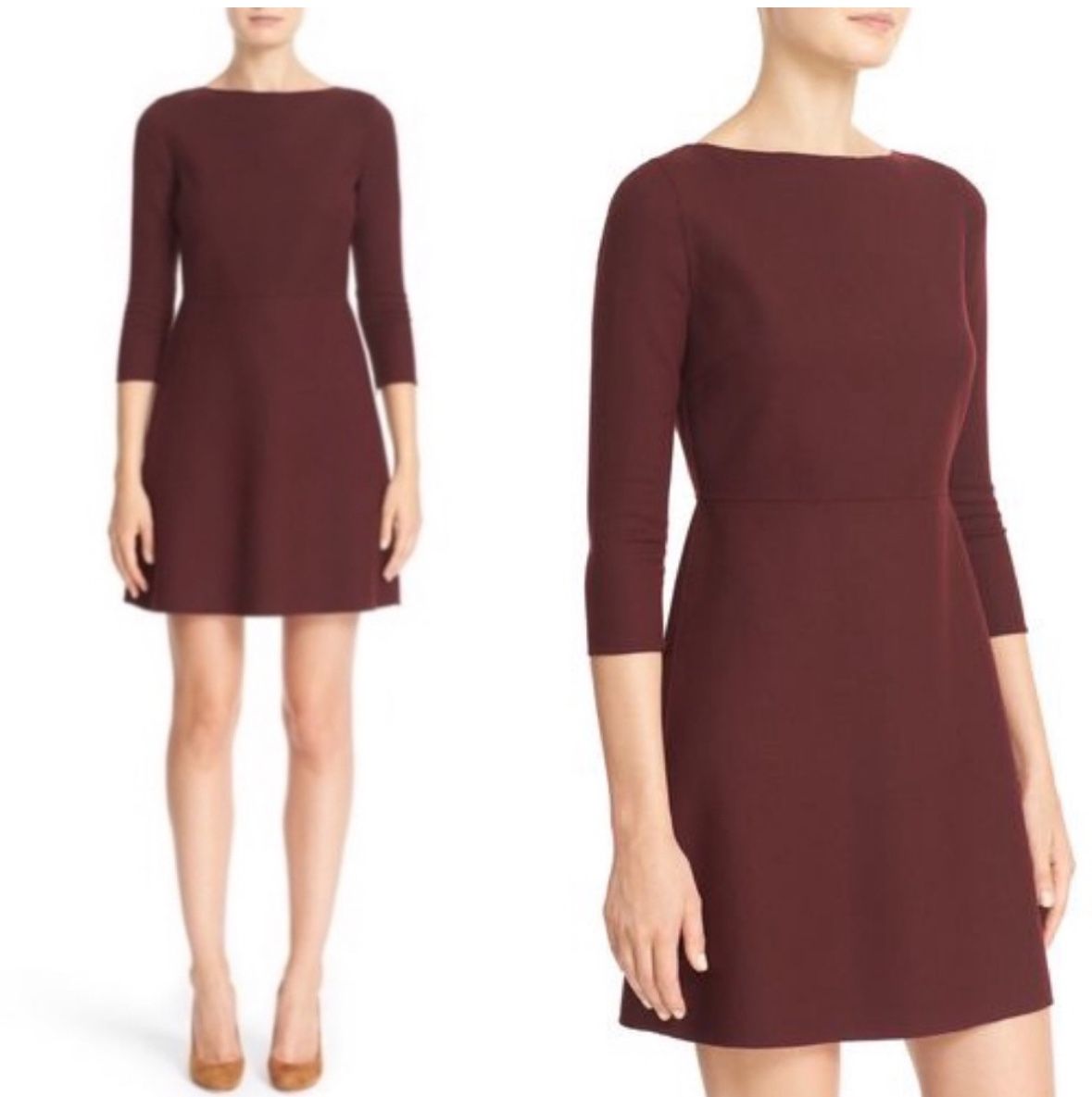 Theory Kamillina Saxton Dress 2 Mini Shift Stretch Wool Fit & Flare Dress