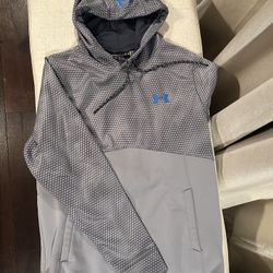 Under Armour Men's Storm Armour Fleece Patterned Pullover Hoodie Steel/Gray/Blue