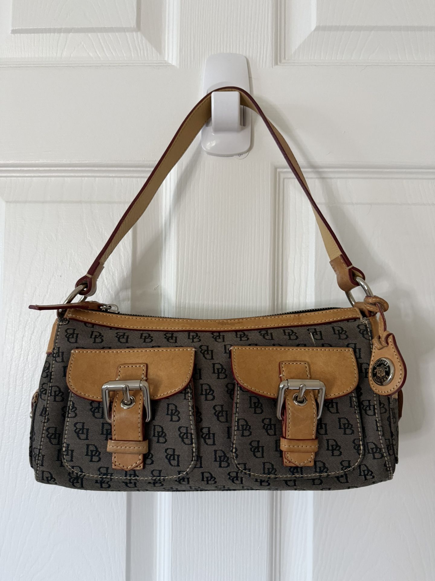 Dooney & Bourke tan brown shoulder bag with charms..