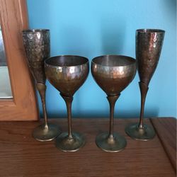 Silver Goblets And Flutes