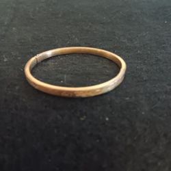Baby Child's 14kt Gold Filled Bangle Bracelet Etched Art Deco