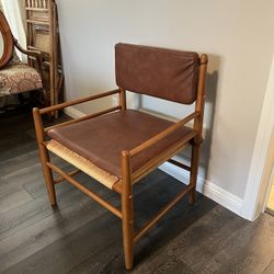 Leather Wooden Armchair