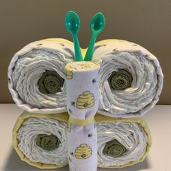 Butterfly Diaper Cake - Yellow