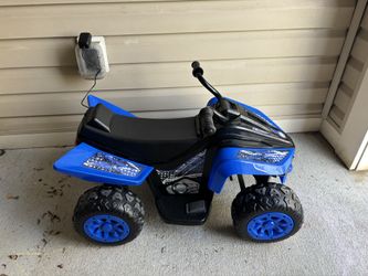 Blue Power Wheels 6V ATV with Charger Adapter