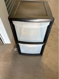 Two drawer plastic bin