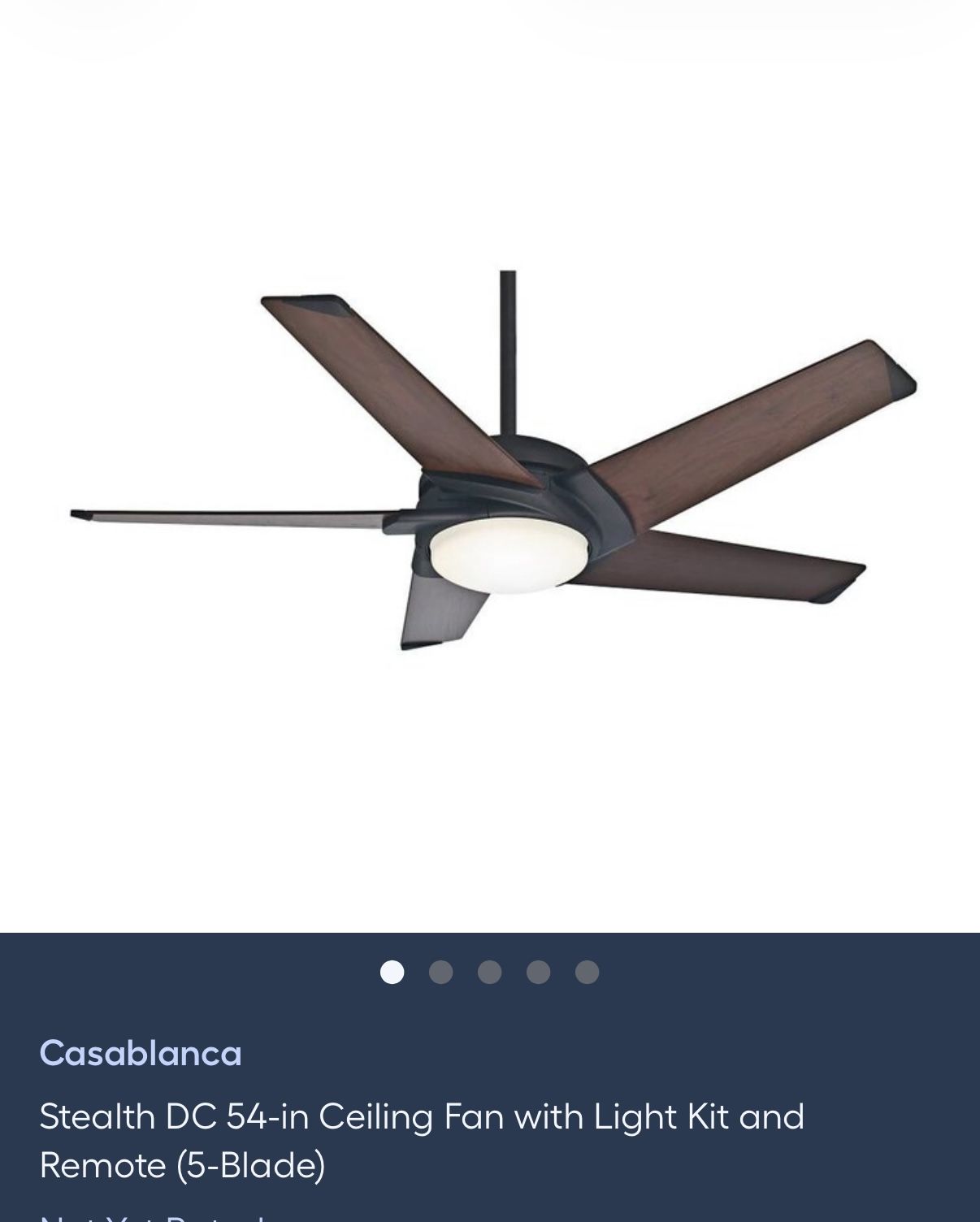 Casa Blanca 54” Stealth Ceiling Fan