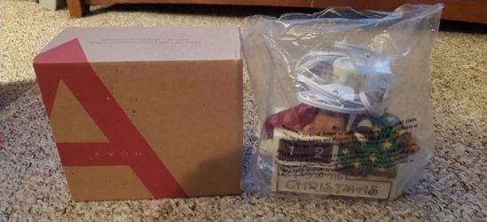 Avon Christmas Countdown With Lamp Sleeping Teddy Bear