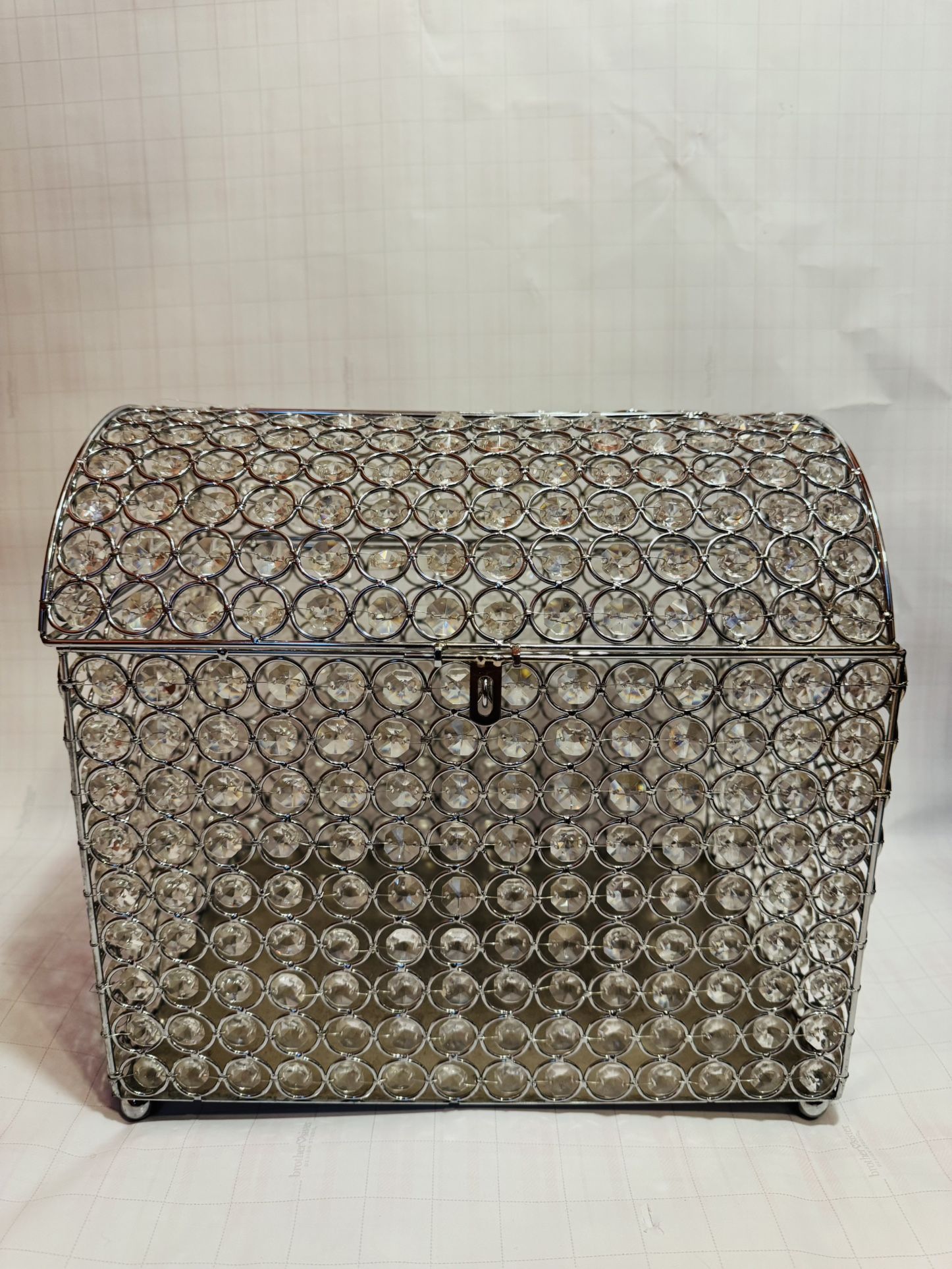 Quincenera Wedding Crystal style gift Card Money Box LARGE elegant treasure chest