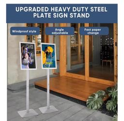 ❤️‍🔥 T）Adjustable Heavy Duty Pedestal Sign holder floor Stand,