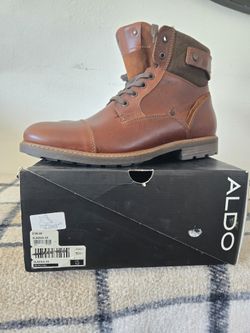 Aldo Olenia Brown Boots with High Quality Leather and Padded Collar Size 12