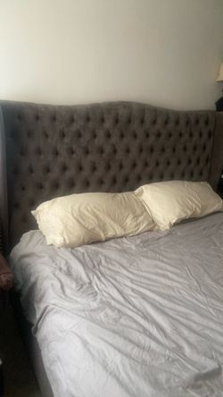 Z Gallerie Dark Gray King Bed