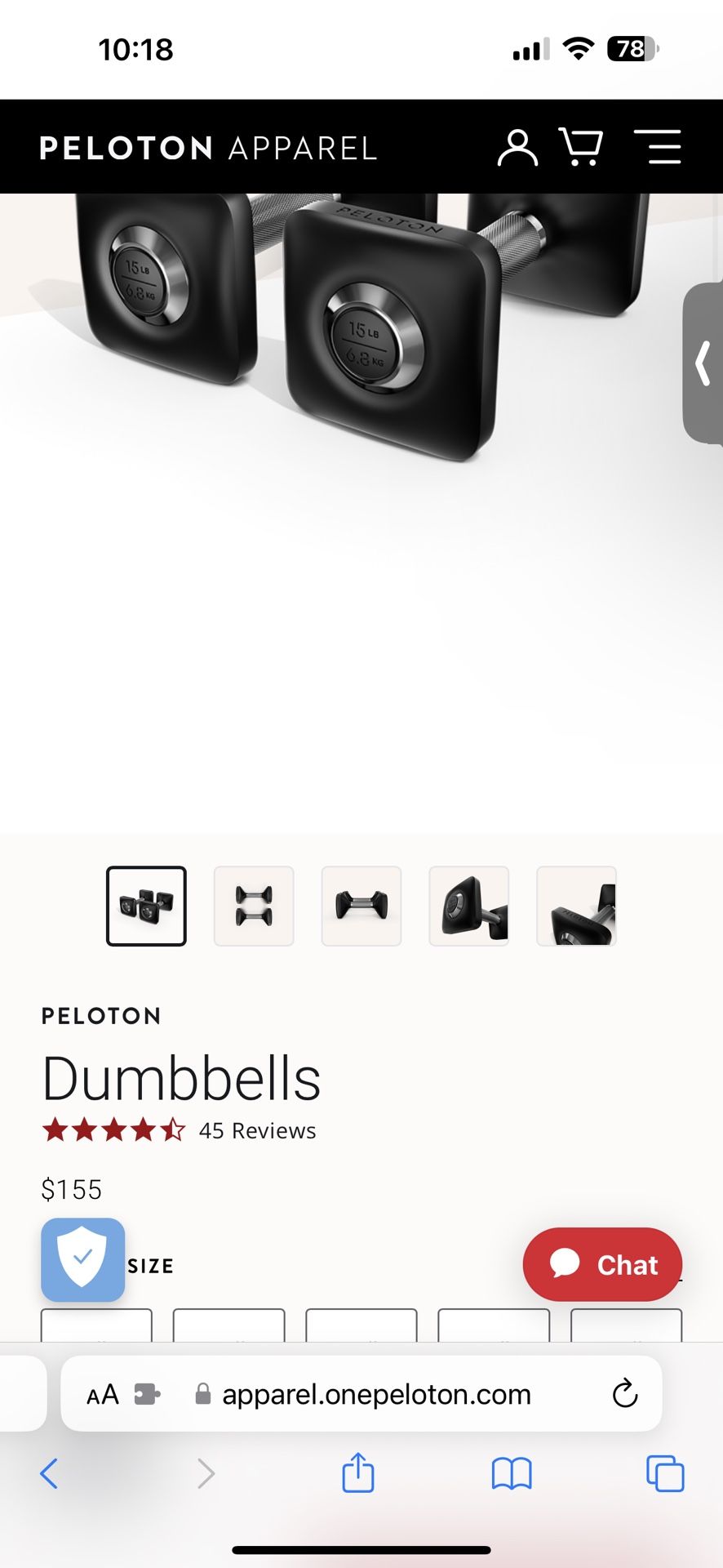 Peloton 30lb Dumbbells 