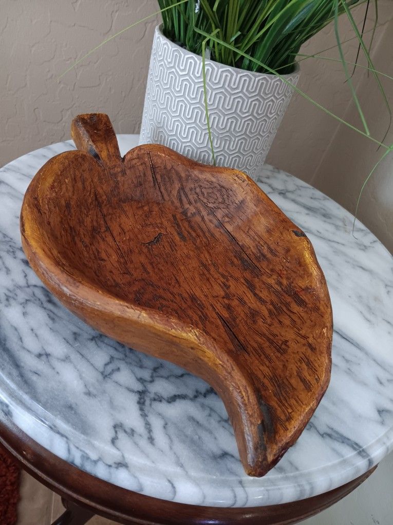 $15 Handcarved Wooden Dish, Trinket, Tray