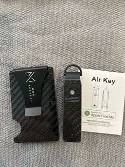 Combo Bundle One Percent Black Carbon Fiber Wallet & Air Key Apple Find My Tracker Bundle