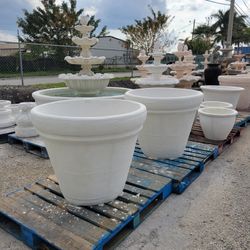 Concrete Large Planter Pots / Cement Backyard Patio Pot Garden Planters