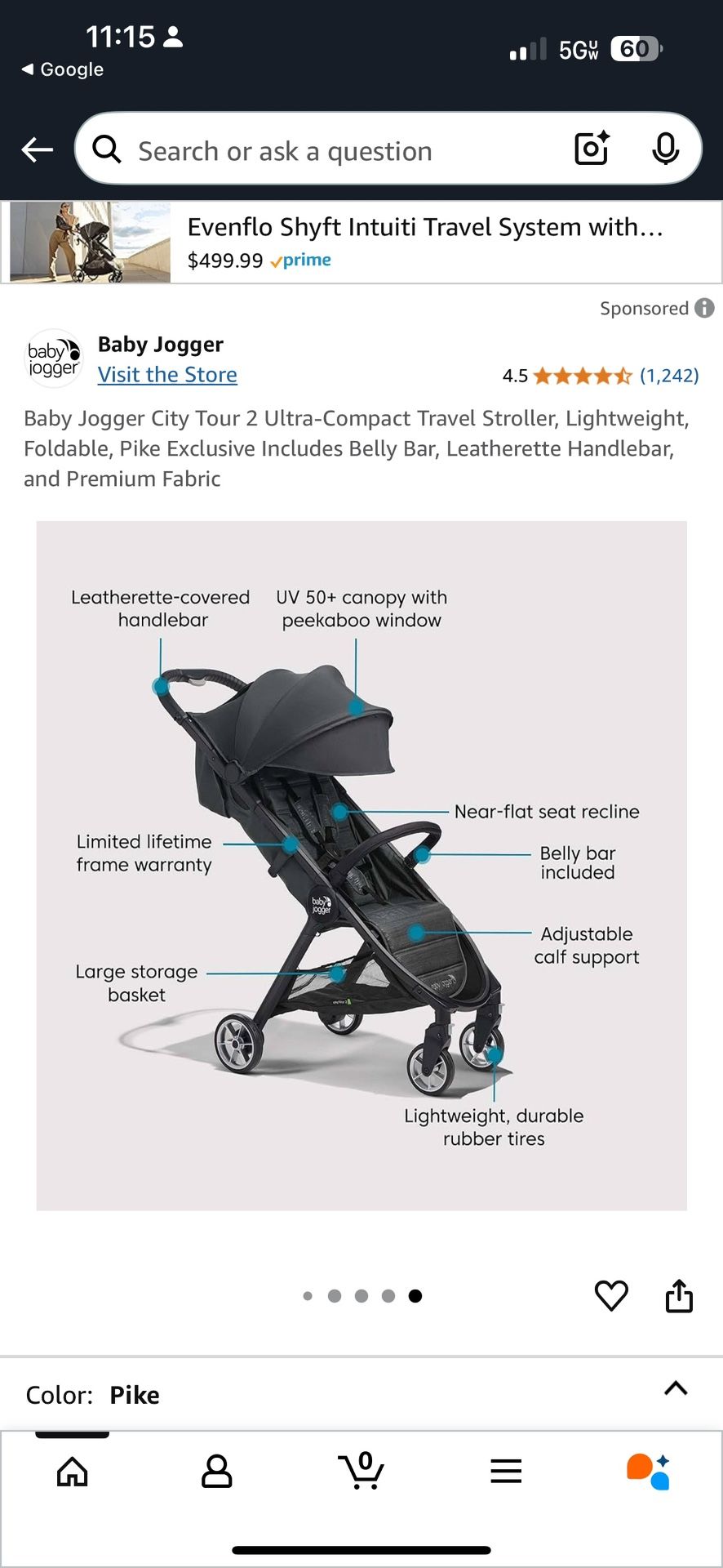 New Baby Jogger City Tour 2 Ultra Compact Travel Stroller