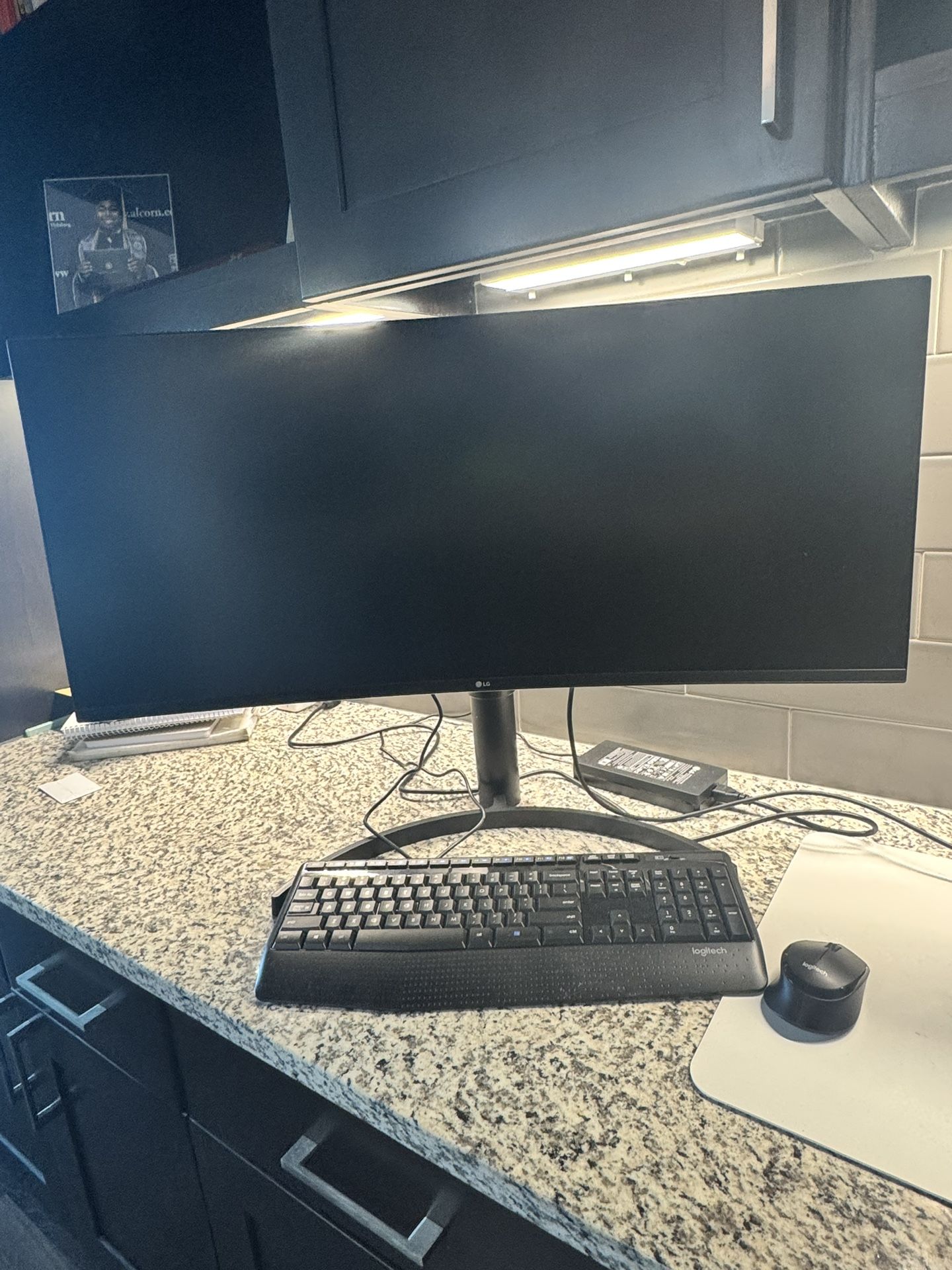 34 Inch Curved Monitor + Wireless Keyboard & Mouse